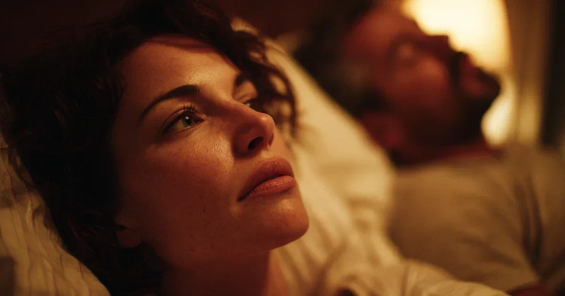 Frustrated partner kept awake by loud snoring next to her